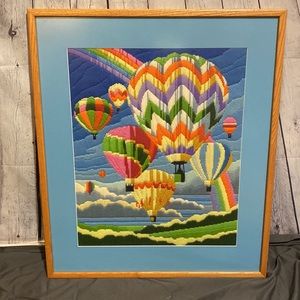 Huge 1980’s Hot Air Balloon Yarn Art